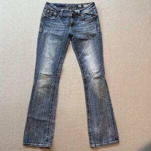 Miss Me Y2K Boho Country Bootcut Embellished‎ Rhinestone Denim Jeans Women 28